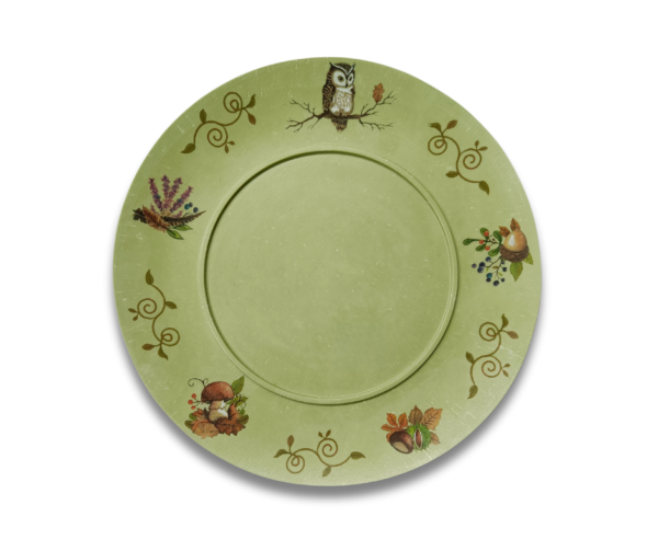 Decorative plate in jesmonite - Owl collection